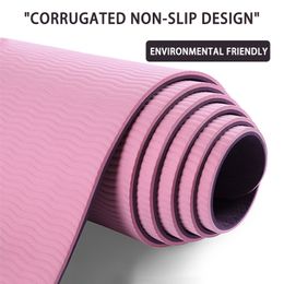 Tapis de Yoga tapis TPE bicolore pour débutants Fitness écologique et gymnastique antidérapant environnemental 230907