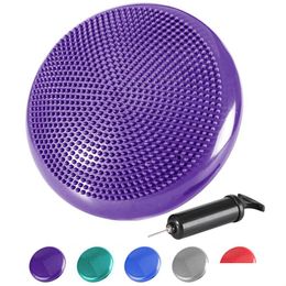 Esteras de yoga Virson Inflable Mas Mat Colourf Ball Pad con bomba Air Gym Home Ejercicio Cojín Drop Entrega Deportes Aire libre Fitness Su Dhwn0