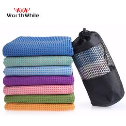 Tapis de yoga WorthWhile Fitness Gym Mat Serviette Anti Skid Microfibre Couverture Couverture Sport Antidérapant pour Doux Épaissir PVC Équipement D'exercice 230907