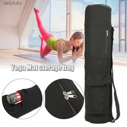 Tappetini per yoga Borsa per tappetino per yoga Borsa sportiva portatile e traspirante con spallacci regolabili Borsa per il trasporto in rete adatta alla maggior parte dei tappetini per yoga NeroL240118