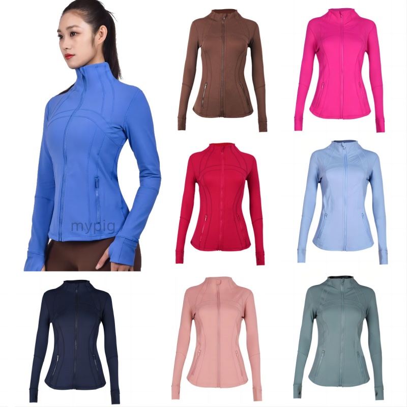 define Yoga outdoor sports jacket solid color zipper fitness jacket sports quick drying sportswear top sports shirt sportswear