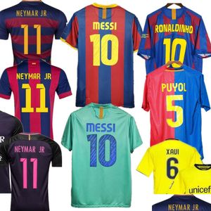 Atuendo de yoga 10-11 Barcelona Retro Soccer Jerseys Barca Neymar 14 15 Xavi Suaruz Iniesta Finales Classic Maillot de Foot Rivaldo 1899 DHBJ6