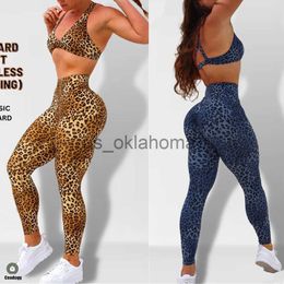 Yoga Outfit 2023 12 Pcs Sport Costume Femmes Ensembles Gym Survêtement Formation Léopard Soutien-Gorge Courir Yoga Ensemble Taille Haute Léopard Leggings Femmes Shorts J230725