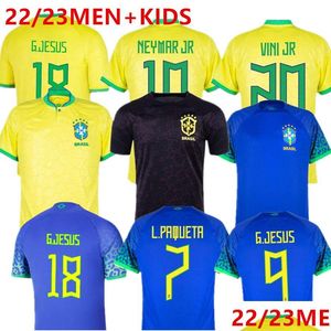 Yoga Outfit 2023 Brazils Vini Jr. Soccer Jerseys Casemiro 22 23 Brasils Équipe nationale G.Jesus P.Coutinho Away Men Kids Kit L.Paqueta Dhsi7