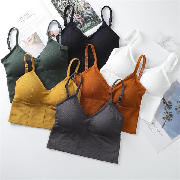 Traje de yoga 2023 Deportes sin fisuras Cómodo Mujer Lencería Damas U Cuello Sexy Hermoso Atrás Bra Wrap Breast Girls Fitness Tank Top