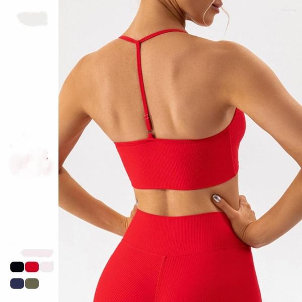 Traje de Yoga 2023, Sujetador deportivo para mujer, sostén para correr, entrenamiento, gimnasio, Fitness, ajustable, hombro fino, chaleco en forma de I, camiseta sin mangas sin costuras