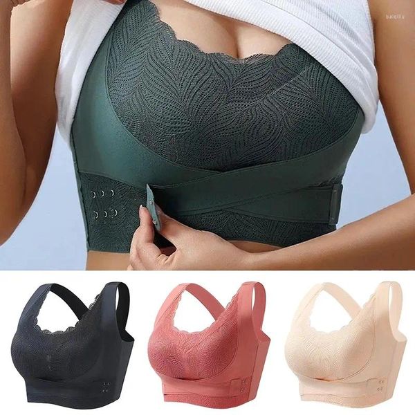 Yoga Outfit 2024 Push Up Soutien-gorge pour femmes Seamlesss Sport Bras Top Confort sans armatures Bralette Sexy Cross Back Brassiere Femme