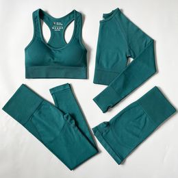 Yoga -outfit 234pcs naadloze set dames gym kleding sportkleding pakken voor fitness ondergoed tracksuits leggings sport beha 230411