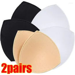 Traje de yoga 2 pares de almohadillas de sujetador extraíbles Push Up Triangle Cups Bikini Traje de baño Acolchado Pecho Insertar Almohadillas de espuma Accesorios íntimos