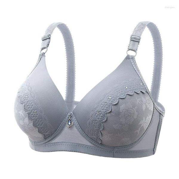 Equipo de yoga 36-42 B / C Sujetadores de color sólido para mujeres Ropa interior de talla grande Sexy Gran íntimo Push Up Bra Thin Transpirable