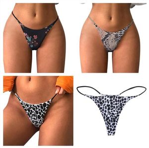 Tenue de Yoga 3 pièces/ensemble culotte femme string string sous-vêtement en coton Sexy femme caleçon léopard Pantys intimes Lingerie