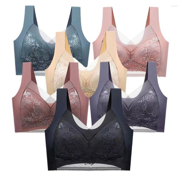 Yoga Outfit 6XL Soutien-gorge de sport en dentelle pour femmes Crop Top Fintness Courir Gym Sport Bras Push Up Bralette Active Wear