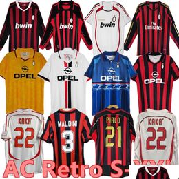 Yoga Outfit 90 91 Chemises rétro Maillots de football 95 96 97 Glit 01 02 03 12 14 15 Maldini Van Basten Football Kaka Inzaghi 06 07 Pirlo S Dhvpj