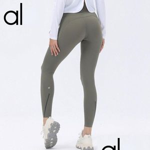 Yoga-outfit Al Damessportbroek Hardlopen Nude Geborsteld Hoge taille Geen schaamte Draad Slim Fit Elastisch Crop Drop Delivery Overtref Dhyud