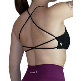 Traje de yoga AUROLA Entrenamiento Deportes Mujeres Atlético Extraíble Espalda descubierta Tirantes Criss Cross Soporte ligero Gimnasio Fitness Crop Bras