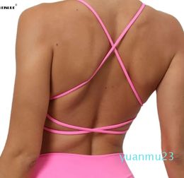 Yoga Outfit Beau dos Soutien-gorge de sport Séchage rapide Sous-vêtements de course avec coussin de poitrine Respirant Fitness Débardeur Femmes Gym Wear