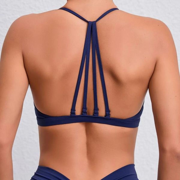 Atuendo de yoga belleza de belleza Sports Bugues Fitness a prueba de amortiguadores Secado rápido Lycra Bralette Mujer Brassiere Topo Top