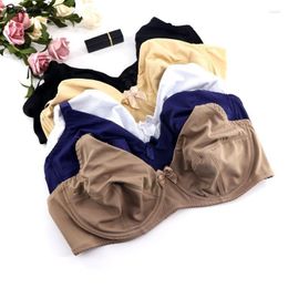 Yoga Outfit Beauwear Vrouwen Beugel Grote maten BH's Volledige dekking Niet-gewatteerde Brasserie Minimizer Ondergoed 36-52 D E F Kleur Zwart Nude BH