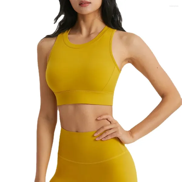 Traje de yoga sujetador deportes top fitness gimnasio deporte mujeres semi-fija taza ropa hueco espalda ropa interior medias entrenamiento