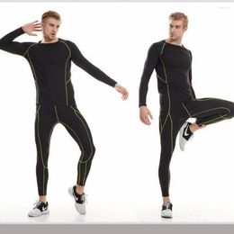 Yoga-outfit Casual moderne mannelijke sportpakketten basketbal rennen fitness kleding elastische compressie snel drogende trainingsbroek voor mans