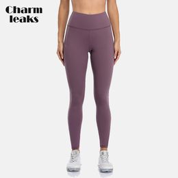 Tenue de yoga Pantalon Charmleak Fitness Jogging Vêtements de sport doux Taille haute avec poches cachées Shorts sportifs 230920