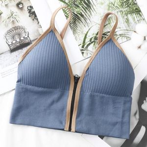 Yoga Outfit Cloud Cacher Soutien-gorge de sport Femmes Front Zipper Sous-vêtements Fitness Chemise Push Up Crop Top Bras Gilet Sportswear