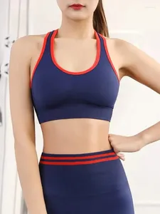 Yoga -outfit botsingskleurensysteem -sport beha dames -proof running verzameld vest -type hoogwaardig schoonheid back fitness
