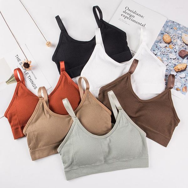 Yoga Outfit Confortable Sans Couture Bralette Sports Soutien-Gorge Femmes Fitness Crop Tops Sangle Réglable Bras Courir Gym Femelle Push Up Sous-Vêtements