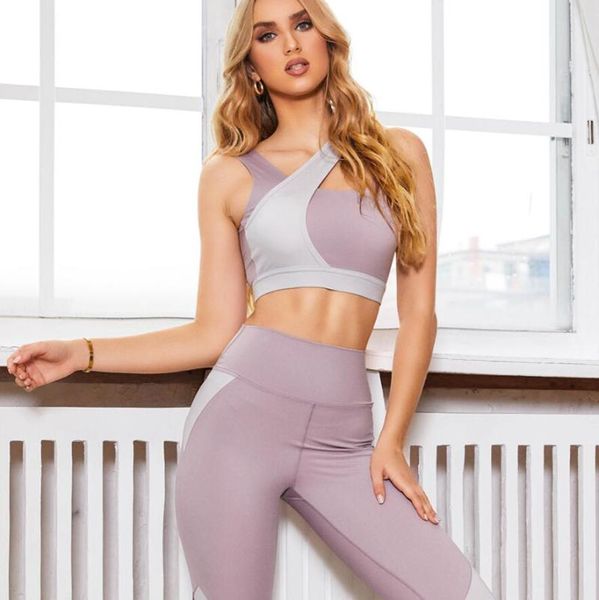 Traje de yoga Diseño fresco Conjunto de mujeres sin costuras de gama alta Gimnasio Fitness Ropa sexy Ropa deportiva Mujer Leggings de cintura alta Traje superior