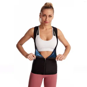 Yoga Outfit Corset Fitness Home Entraînement pour femmes avec fermeture à glissière Perte de poids Taille Entraîneur Sauna Sweat Vest Body Shaper Exercice multifonction