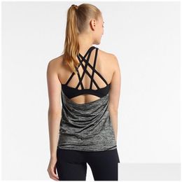 Yoga tenue Fitness Femmes Breathable Top Gym Workout Tank Y Backless Sport T-shirt Running Crop Drop Livrot Sports Outdoors Supplies DHN5Q