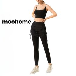 Atuendo de yoga para femeninos gimnasios deportes de gimnasio pantalones falsos de dos piezas Lady Sports Wear