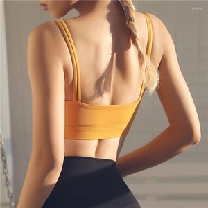 Yoga Outfit Forn Femmes Soutien-gorge Top Fitness Sports Double Bretelles Spaghetti Plus Taille Tank High Support Sous-vêtements Gym Sportswear