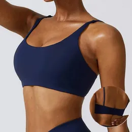 Tenue de yoga Hearuisavy Stretch Femmes Sous-vêtements d'entraînement antichoc Sensation nue Soutien-gorge de course Beau dos Push Up Gym Top