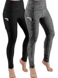 Yoga-outfit Hoge taille Legging Zakken Fitnessbroek Hardloopjoggingbroek voor dames Sneldrogende sportbroek Trainingsbroek 230824