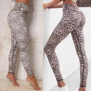 Yoga Outfit Hight Taille Leopard Patroon Sport Leggings Panty Push Up Running Fitness Gym Sportwear Broek Elastic