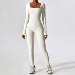 Yoga Outfit Combinaison Gym Vêtements d'entraînement Danse Fitness Sport à manches longues Sexy Serré Boilersuit Femmes Survêtement 231117