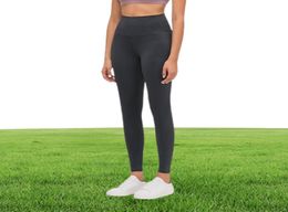 Yoga Outfit L85 Matériel Nu Femmes Pantalons Solide Couleur Sports Gym Wear Leggings Taille Haute Élastique Fitness Lady Globalement Collants Wo7554560