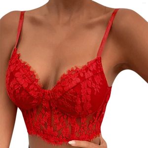 Atuendo de Yoga, sujetadores florales de encaje, ropa de mujer, lencería calada, corsé, Bralette, sujetador, camiseta sin mangas, ropa interior corta, deportes sin costuras