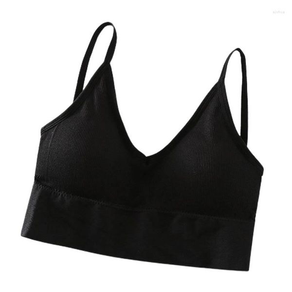 Yoga Outfit Grande beauté en forme de U Sangle de sangle sans couture Femmes Push Up Soutien-gorge amovible rembourré Brassiere Bralette Fitness Sous-vêtements