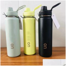 Yoga Outfit Ll Waterfles Vacuüm Yoga Fiess Flessen Eenvoudig Pure Kleur Sts Roestvrij Staal Insated Tumbler Mok Cups Met Deksel Thermische Dhvrs