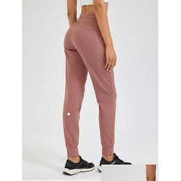 Atuendo de yoga ll usa pantalones de jogging para mujeres listos para collar con correa de entrenamiento de alta cintura estirado Drop Sports Outdoors Fitness Sup otjhw