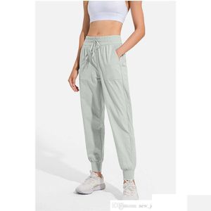 Yoga Outfit Ll Dames Jogging Negende Broek Zak Fitnesslegging Zacht Hoge Taille Heuplift Elastisch Casual Dstring Benen Joggingbroek2344 D Otvzo