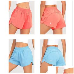 Yoga Outfit Lu-0160 Womens Outfits High Waist Shorts Oefening Short Fitness Wear Girls Running Elastic Adt Sportswear Drop Delivery Dhya4