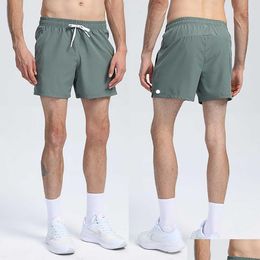 Yoga-outfit Lu Mens Jogger Sports shorts voor wandelcycling met pocket casual training gym korte broekmaat M-4XL ademende druppel deli otfun