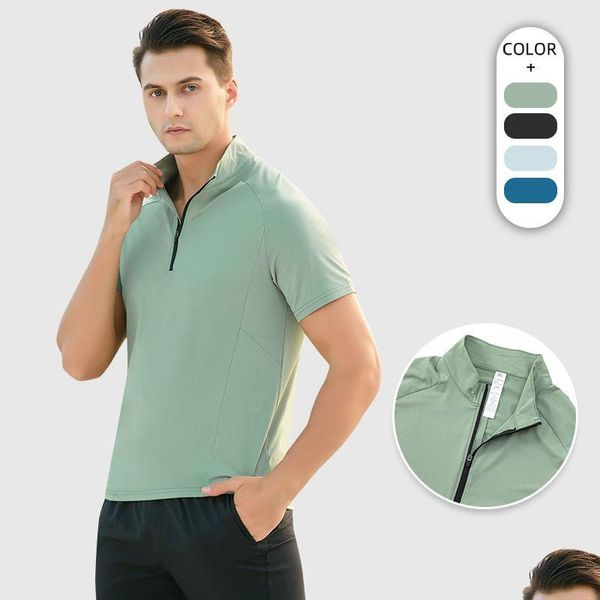 Yoga Outfit Lu Outdoor Mens Sport Shirt Quick Dry Sweat-Wicking Short Top Hommes Wrokout Sleeve DT-23201 Drop Livraison Sports Outdoors Fi Ottsb