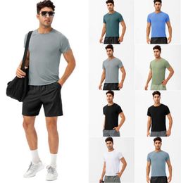 Equipo de yoga Lu Camisas para correr Medias deportivas de compresión Fitness Gimnasio Fútbol Hombre Jersey Ropa deportiva Secado rápido Deporte t-Top LL mans Ropa al aire libre