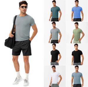 Yoga-outfit Lu Hardloopshirts Compressie sportlegging Fitness Gym Voetbal Man Jersey Sportkleding Sneldrogend Sport t- Top LL mans Hot Clothes Rfgt