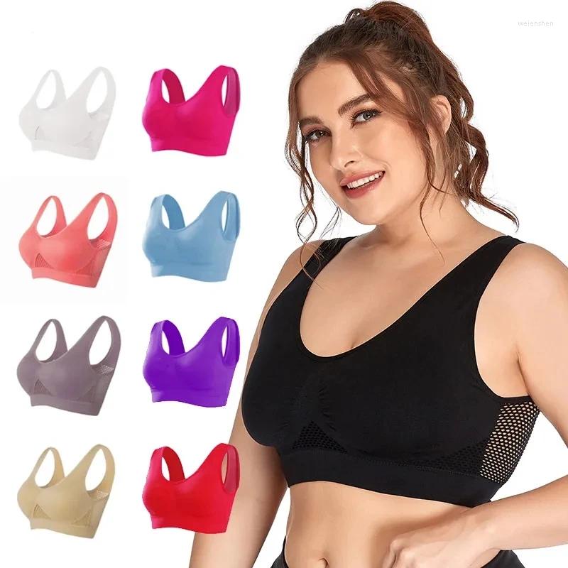 Yoga Outfit M-6xl Women Hollow Out Fitness Sports Bra For Running Gym Padded Push Up Seamless Top Athletic Vest Brassiere