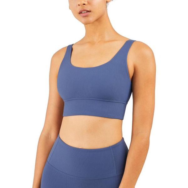 Traje de yoga Naked Feel Gym Workout Sujetadores deportivos Top Mujeres Chaleco acolchado Tipo Push Up Sujetador de entrenamiento físico con copas extraíbles